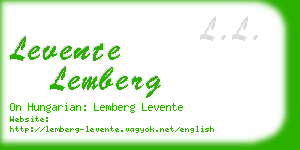 levente lemberg business card
